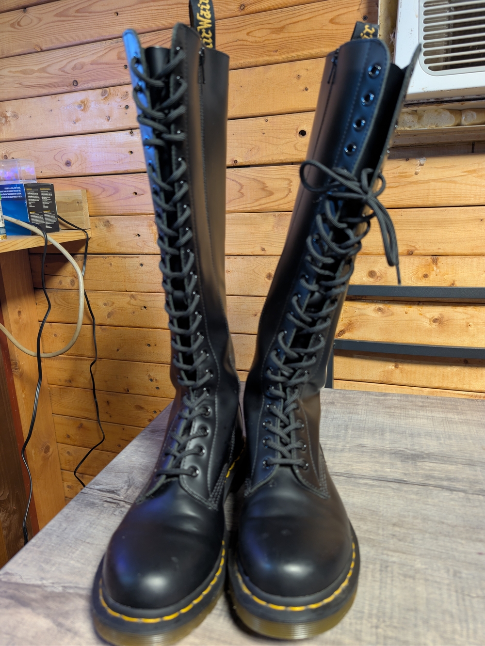 Dr. Martens Women's Black 20-Eye Tall Lace-Up Boots